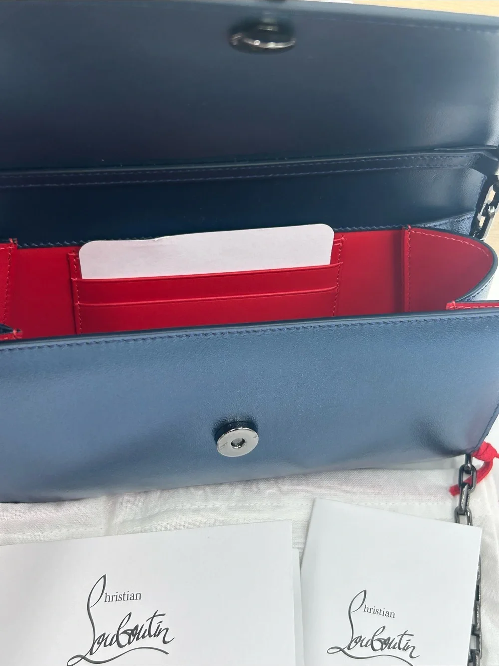 Women's Christian Louboutin Bettina nappa  lamb leather wallet on a chain